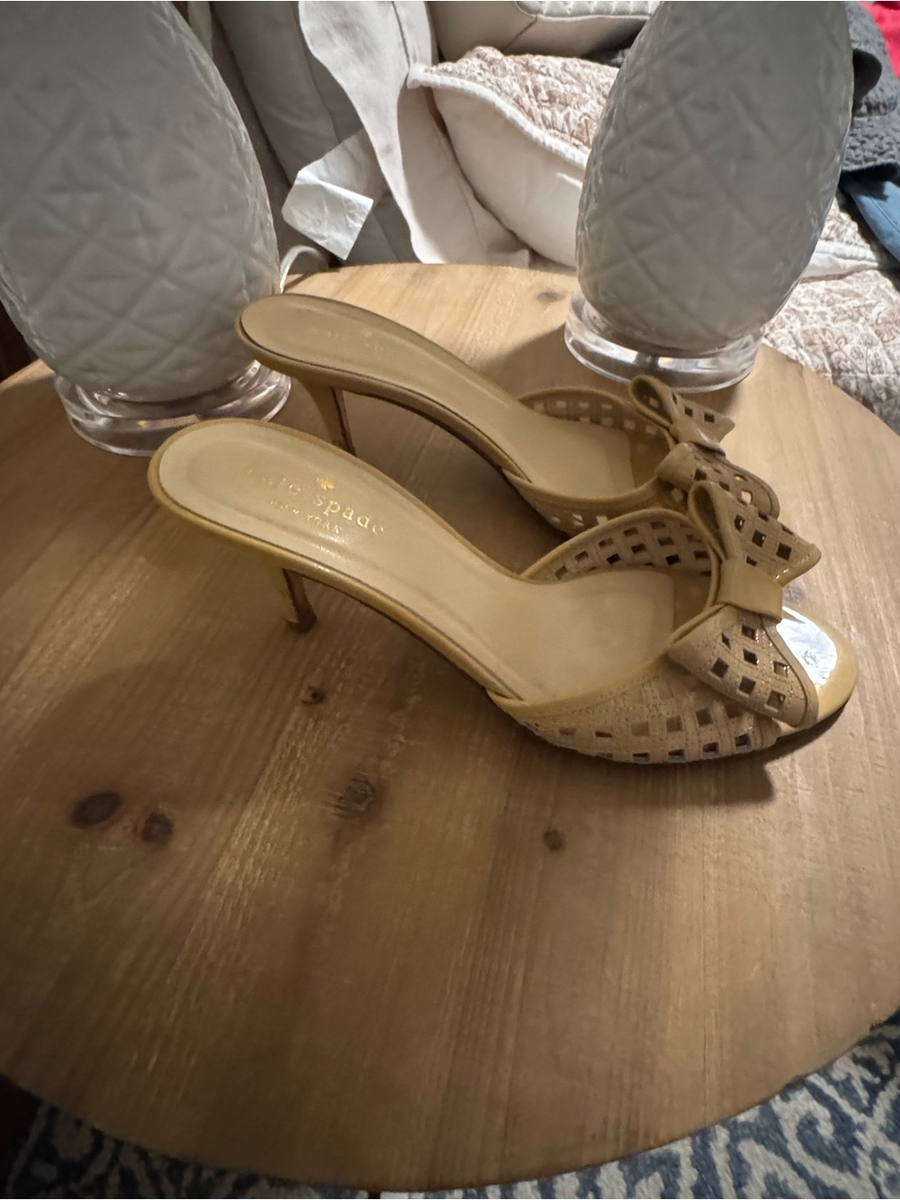 kate spade Yellow Bow Cutout Slide Mules - Picture 3 of 4